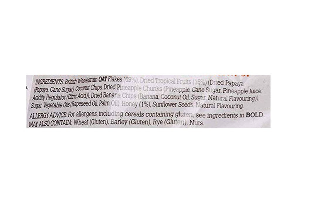 Jordans Crunchy Oat Granola Tropical Fruits   Pack  750 grams